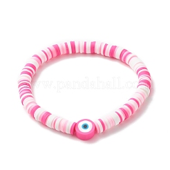 Handmade Polymer Clay Heishi Beads Stretch Bracelets Set&nbsp;BJEW-JB07406-03