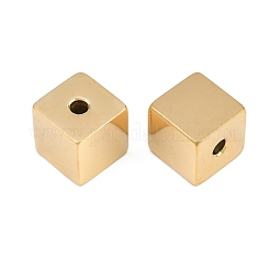 304ステンレススチールビーズ  キューブ  14KGP本金メッキ  12x12x12mm  穴：3mm&nbsp;SA-CBA592A-01A-G