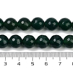 天然グリーンオニキスアゲート（染色・加熱）ビーズ連売り  多面カット  ラウンド  10mm  穴：1.2mm  約38個/連  14.76''~14.96''（37.5~38センチメートル）&nbsp;G-R009-A01-01