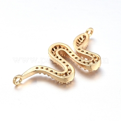 Brass Micro Pave Clear Cubic Zirconia Links Connectors&nbsp;ZIRC-L085-72G