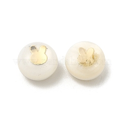 天然淡水シェルビーズ  ウサギとフラットラウンド  貝殻色  7.5~8x4.5~5mm  穴：0.6~0.9mm&nbsp;BSHE-E026-01