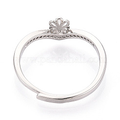 Flower Brass Micro Pave Cubic Zirconia Cup Peg Ring Settings&nbsp;KK-N274-30P