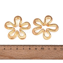 透明なアクリルビーズ  ゴールドライン入り  花  ゴールデンロッド  42x43x6.5mm  穴：2mm  約160個/500g&nbsp;AC-N166-10D