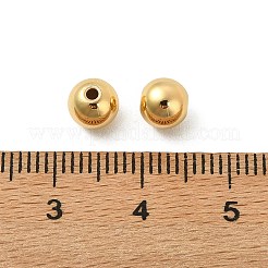 シェグレイスの真鍮ビーズ  ラウンド  長持ちメッキ  カドミウムフリー＆ニッケルフリー＆鉛フリー  18KGP本金メッキ  6x5.5mm  穴：1.2mm&nbsp;XGR0043G-19G