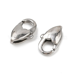 304ステンレススチール製ロブスタークロウ留め金  ステンレス鋼色  ハート  11x6.5x3.5mm  穴：1.2mm&nbsp;STAS-B089-01A-P
