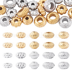 20Pcs 10 Styles 304 Stainless Steel Corrugated Beads&nbsp;STAS-TA0003-14