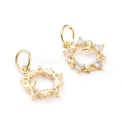 Brass Micro Pave Clear Cubic Zirconia Charms&nbsp;ZIRC-I043-26G