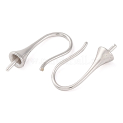 925スターリングシルバーピアスフック  プラチナメッキ  18.5x9.5mm  ピン：0.7mm&nbsp;STER-U005-13P