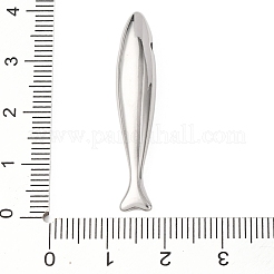 304ステンレスペンダント  魚  ステンレス鋼色  37.5x7x5.5mm  穴：1.8mm&nbsp;STAS-D129-13A-P