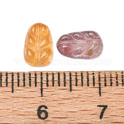 天然の多色トルマリン彫刻カボション  葉  8x5x2mm&nbsp;G-I295-05G-02
