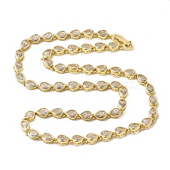 Brass Micro Pave Cubic Zirconia Geometric Tennis Necklaces&nbsp;NJEW-C121-02B-G