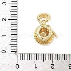 Brass Micro Pave Clear Cubic Zirconia European Dangle Charms&nbsp;KK-K368-37G