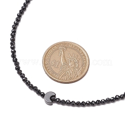 3mm Faceted Round Natural Black Spinel Beaded Necklaces&nbsp;NJEW-JN05126