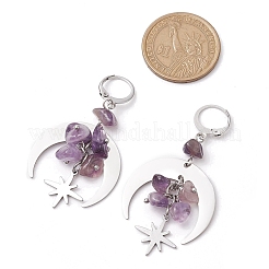 Chip Natural Mixed Stone Leverback Earrings&nbsp;EJEW-JE06200