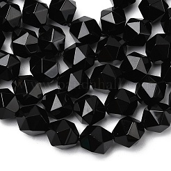 ナチュラルブラックオニキスビーズ連売り  スターカットラウンドビーズ  多面カット  染め＆加熱  9~10x9~10x9~10mm  穴：1~1.4mm  約38~40個/連  14.88''（15.08''センチメートル）&nbsp;G-Z119-A04-03