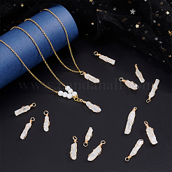 15Pcs Natural Quartz Crystal Pendants&nbsp;PALLOY-AB00134