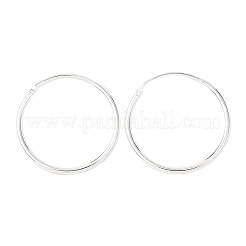 925スターリングシルバーハギーフープピアス  リング  銀  20x1.2mm  ピン：0.6mm&nbsp;EJEW-C179-05B-S
