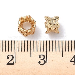 シェグレイスの真鍮ビーズ  カドミウムフリー＆ニッケルフリー＆鉛フリー  中空柱  18KGP本金メッキ  6x4.5x4.5mm  穴：2.5mm&nbsp;XGRQ1A216-321G