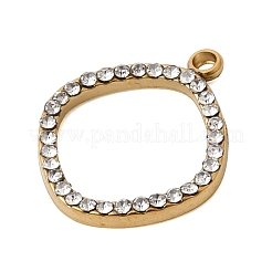 304ステンレスペンダント  ラインストーン付き  イオンプレーティング（ip）  菱形  19x16x2.5mm  穴：1.5mm&nbsp;STAS-B128-14C-G