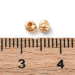 真鍮ビーズ  カドミウムフリー＆ニッケルフリー＆鉛フリー  カボチャ  18KGP本金メッキ  2.5x3x3mm  穴：1mm&nbsp;KK-D360-28G