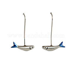 合金エナメルダングルピアス  魚  プラチナ  40mm&nbsp;WG630D2-01