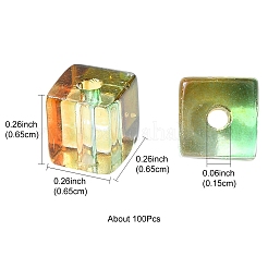 100Pcs Baking Paint Transparent Glass Beads&nbsp;DGLA-YW0001-35A