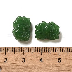 手作りランプワークビーズ  花  濃い緑  10.5x14.5x6.5mm  穴：1.5mm&nbsp;LS-LAMP-P060-04B