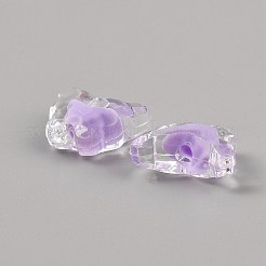 透明なアクリルビーズ  二層ビーズ  蝶  プラム  12x15.5x6.5mm  穴：2.2mm  100個/袋&nbsp;MACR-WH0007-110E