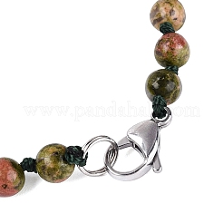 Natural Unakite Flower Pendant Necklaces&nbsp;NJEW-N064-08G