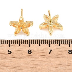 Brass Micro Pave Cubic Zirconia Stud Earrings for Women&nbsp;KK-A305-05G-04