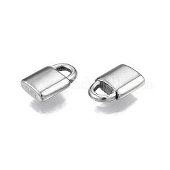 変色しない201ステンレススチールチャーム  ロック  ステンレス鋼色  9x6x2.5mm  穴：2mm&nbsp;STAS-N099-08A