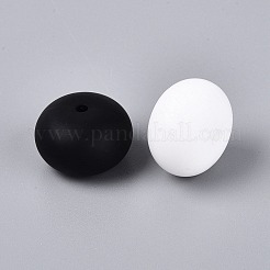 シリコンビーズ  ロンデル  ホワイト  22.5x15mm  穴：2.5~3mm&nbsp;SIL-N006-01