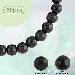 60Pcs Natural Black Onyx Beads&nbsp;G-SC0003-58