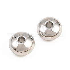 真鍮ビーズ  ロンデル  ラックめっき  長持ちメッキ  鉛フリー＆カドミウムフリー  プラチナ  5x3mm  穴：1.2mm&nbsp;KK-CBA78C7-28C-P