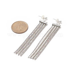 304 Stainless Steel Ball Chains Tassel Stud Earrings&nbsp;EJEW-TA00196