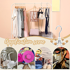 8Pcs Wood & Iron Multifunctional Space-saving Wardrobe Hanger&nbsp;AJEW-WA0003-46