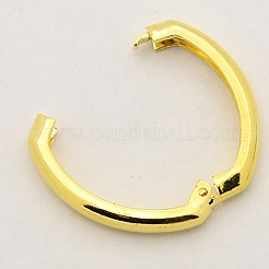 真鍮製ショートサイズバチカン  ツイスターの留め金  楕円形のリング  ゴールドカラー  27x20x3.5mm&nbsp;KK-M004-01G