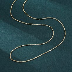 女性用真鍮ボストンリンクチェーンネックレス  304ステンレススチール製カニカン付き  ラックめっき  鉛フリー＆カドミウムフリー  長持ちメッキ  18KGP本金メッキ  17.91x0.04インチ（45.5x0.1cm）&nbsp;NJEW-D302-02G