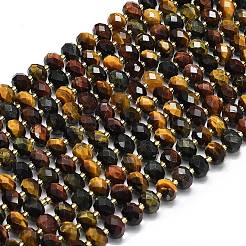 3-Color Dyed Natural Tiger Eye Beads Strands&nbsp;G-P573-A36-01