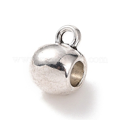 チベットスタイルの合金チューブベイル  ループベイル  ペンダントベイル  ロンデル  アンティークシルバー  12x7.5x5.5mm  穴：2mm  内径：4mm  322個/ 500g&nbsp;PALLOY-P293-195