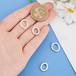 スターリングシルバーのスプリングゲート925個（リング付き）  925銀メッキ  12~14x7~10x2.5mm  穴：1~1.4mm  1個/スタイル&nbsp;FIND-PH0021-77B