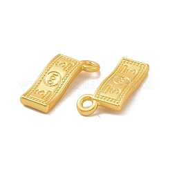 ラックメッキ合金ペンダント  100ドルチャーム  マットゴールドカラー  15.5x8x2mm  穴：1.2mm&nbsp;FIND-H034-09G