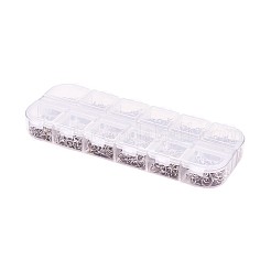 変色防止混合304ステンレススチール丸カン  ラウンド  ステンレス鋼色  20~21ゲージ  4~6x0.7~0.8mm  内径：2.6~4.4mm  約10グラム/ 2compartment&nbsp;STAS-X0014-B