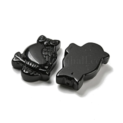 天然石オブシディアンペンダント  フクロウのチャーム  44~46x29~31x7.5~10mm  穴：1.4mm&nbsp;G-M417-08F