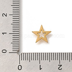 304ステンレススチールチャーム  レーザー切断  18KGP本金メッキ  スター  9.5x10x1mm  穴：4mm&nbsp;STAS-S144-01G-G