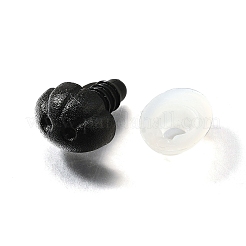 プラスチッククラフト安全スクリュー犬の鼻  ぬいぐるみ人形作り用品  ブラック  21x15x11.5mm  穴：2mm  30個/袋&nbsp;DIY-GF0005-56
