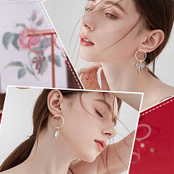 20Pcs 2 Colors 201 Stainless Steel Circle Ring Stud Earring Findings&nbsp;STAS-BBC0002-35