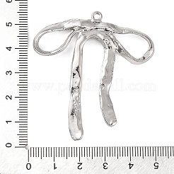 ラックメッキ合金ペンダント  カドミウムフリー＆ニッケルフリー＆鉛フリー  蝶結び  プラチナ  53x48.5x4mm  穴：2mm&nbsp;PALLOY-P306-04P