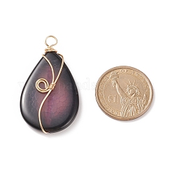 Natural Crackle Agate Pendants&nbsp;PALLOY-JF01867-02
