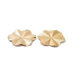 304ステンレスペンダント  テクスチャ  花  ゴールドカラー  40x37x1mm  穴：1.2mm&nbsp;X-STAS-A061-09G